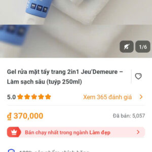 Gel rua mat tay trang 2 in 1 Jeu'Demeure-lam sach sau(tuyp 250ml)