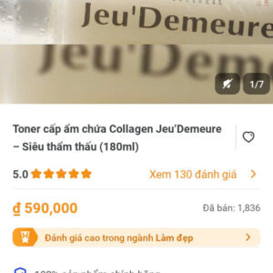 toner cap am chua Collagen Jeu'Demeure-sieu tham thau(180ml)