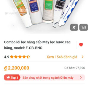 Combo lõi lọc nâng cấp máy lọc nước các hãng,model: F-CB-BNC