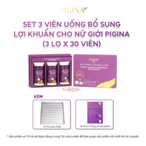 Set 3 viên uống bổ sung lợi khuẩn cho nữ giới Pigina(3 lọ x30 viên)
