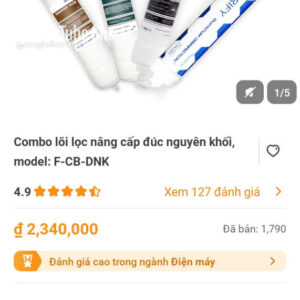 combo lõi lọc nâng cấp đúc nguyên khối ,model :F-CB-DNK