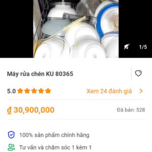 Máy rửa chén KU 80365