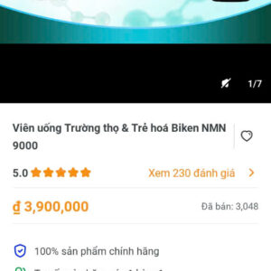 Viên uống trường thọ &trẻ hoá Biken NMN 9000