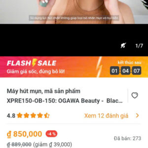 Máy hút mụn ,mã sản phẩm XPRE150-0B-150:OGAWA Beaut-Blac...