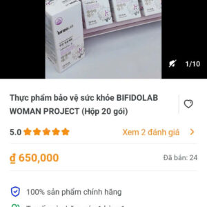 Thực phẩm bảo vệ sức khoẻ BIFIDOLAB WOMAN PROJECT  (hộp 20 gói)