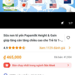 sua non to yen Papamilk Height&Gain giup tang cuong chieu caocho tre tu 1-...