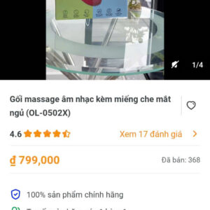 Gối massage âm nhạc kèm miếng che mắt ngủ(OL-0502X)
