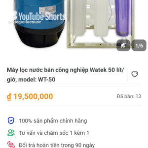 Máy lọc nước bán công nghiệp Watek 50 lít/giờ,model:WT-50