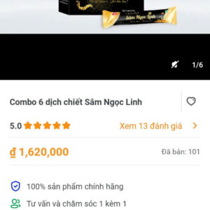 Com bo 6 dịch chiết suất Sâm ngọc linh