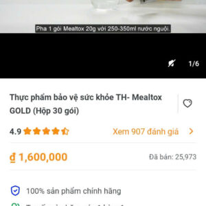 thuc pham bao ve suc khoe TH-Mealtox GOLD(hop 30 goi)