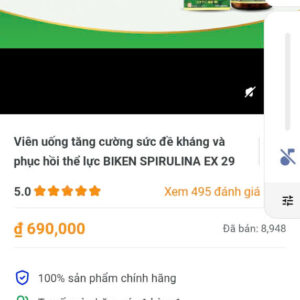 vien uong tang cuong suc de khang va     phuc hoi the luc BIKEN SPIRULINA EX 29