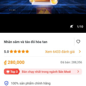Nhân sâm và táo đỏ hoà tan