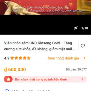 Viên nhân sâm CND gin seng Gold -tăng cường sức khoẻ ,đề kháng,giảm mệt mỏi...