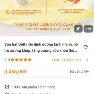 sua hat Delta go dinh duong lanh manh ,ho tro xuong khop,tang cuong suc khoe