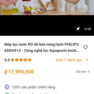 Máy lọc nước RO để bàn nóng /lạnh PHILLIPSADD6912-Công nghệ lọc Aquaporin...
