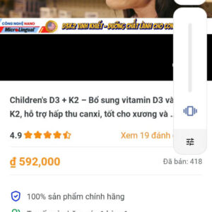 ChildrenD3+k2-bo sung vitamin3 va k2,ho tro hap thu canxi,tot cho xuong.va ....