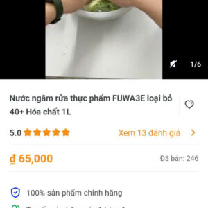 nước ngâm rửa thực phẩm FUWA3E loại bỏ 40 +hoá chất 1 lít