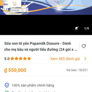 sua non to yen Papa milk Dia sure-danh cho me bau va nguoi tieu duong(24 goi...