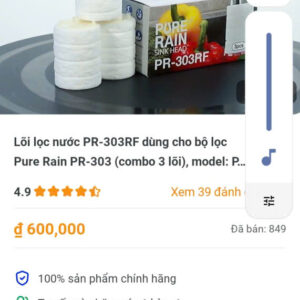Lõi lọc nước PR-303RF dùng cho bộ lọc Pure Rain PR-303 (combo 3 lõi),model:P...