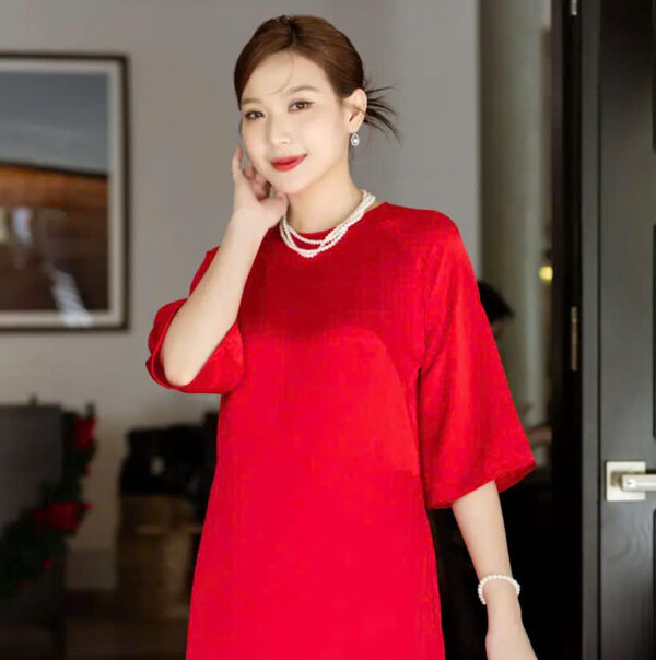Set áo dài trơn Hoa nhiên