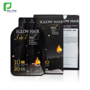 Dầu gội phủ bạc -IGLOW hair  (hộp 5 gói )