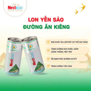 Nước yến sào Nest100 đường ăn kiêng hộp 5 lon