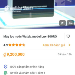 Máy lọc nước Watek ,model Lux-300RO