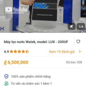Máy lọc nước Watek ,model :LUX-200UF