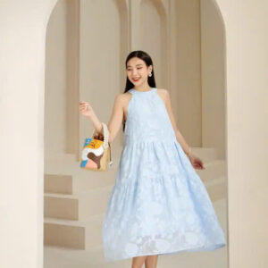 Đầm cổ yếm xanh Joyce