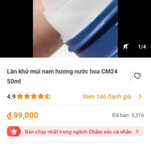 Lăn khử mùi nam hương nước hoa CM24  50ml