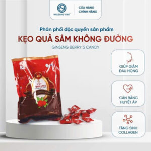 Kẹo quả nhân sâm không đường   Free Suger  Ginseng Berry S candy 200g