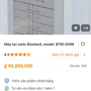 Máy lọc nước Biontech ,model :BTM-505N