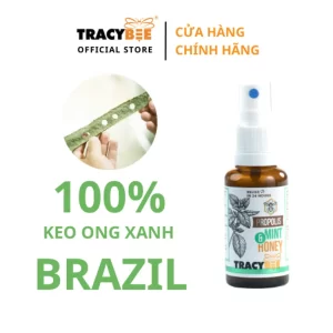 Keo ong xanh Tracy bee Propolis Mint &Honey-Giảm đau rát họng ,ho,viêm họng