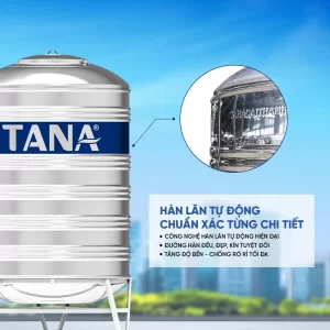 Bồn inox Tân á Đứng 5000 L  ĐK   1400   (phân phối từ khu vực bình định trở ra bắc  )