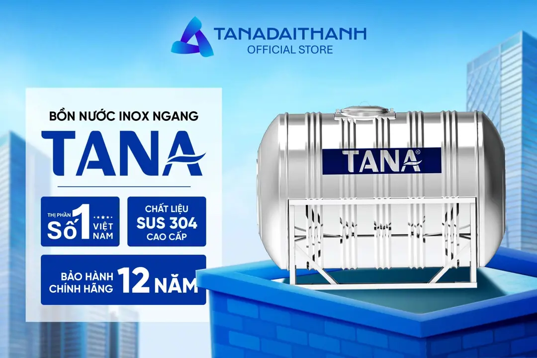 Bồn inox tân Á ngang 4500L ĐK 1340 (phân phối từ bình định trở ra bắc )