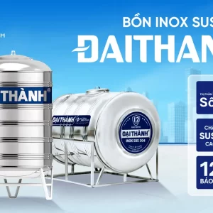 Bồn inox Đại thành 304  ngang2500L ĐK 1170  (phân phối từ kon tum trở vào khu vực ...