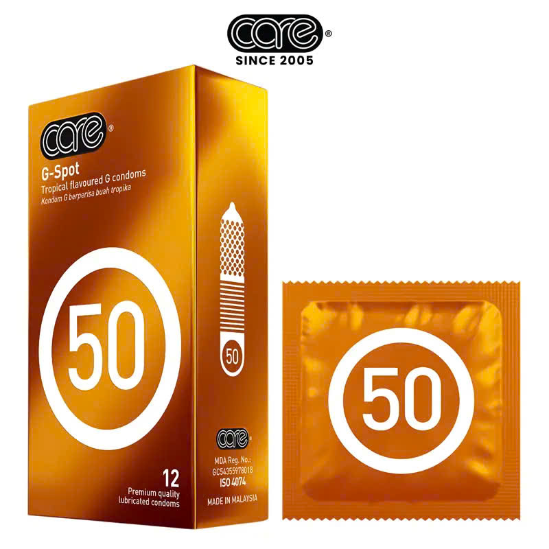 Bao cao su CARE 50 gân gai hương rừng nhiệt đới (hộp 12 bcs )