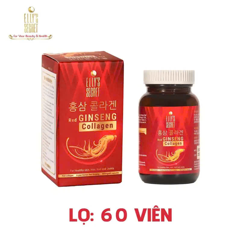 Viên uống hồng sâm hàn quốc Red Ginseng collagen -Hỗ trợ tăng cường sức khoẻ 60v...