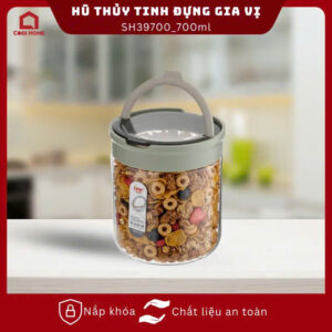 Hũ thuỷ tinh đựng gia vị ,thực phẩm có nắp khoá an toàn ,màu ngẫu nhiên 700ml_364385