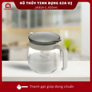 Hũ thuỷ tinh Đựng gia vị có thanh gạt kèm muỗng dung tích 420ml _376064