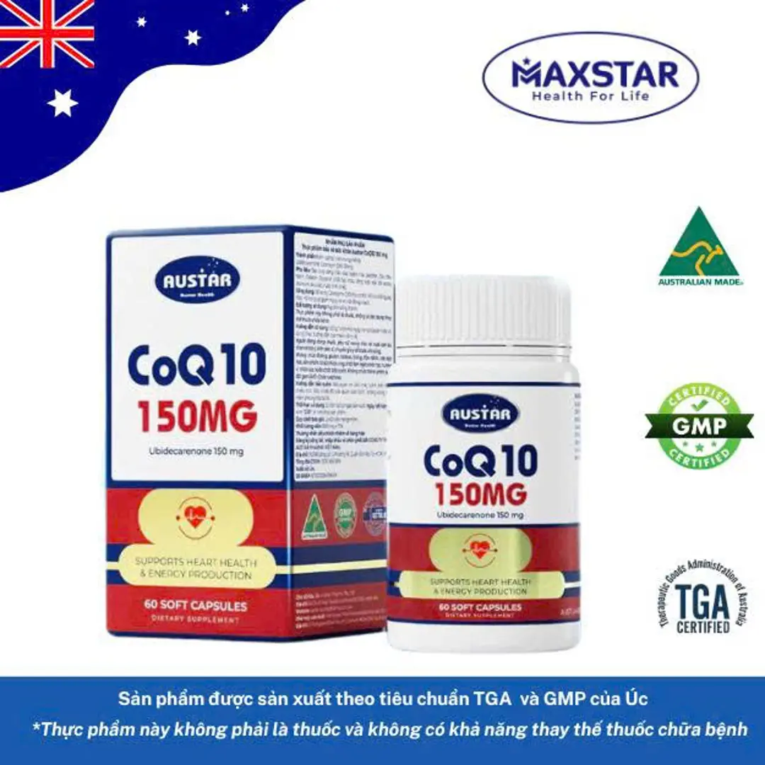Viên uống Austra CoQ10 30mg -Hỗ trợ sức khoẻ tim mạch (Hộp 60 viên )