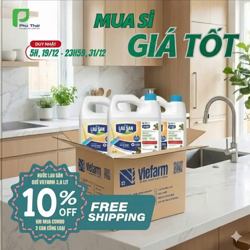 Nước lau sàn quế VIEFARM 3,8L