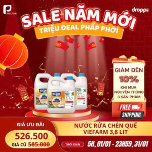 Nước rửa chén quế VIEFARM  3,8 L