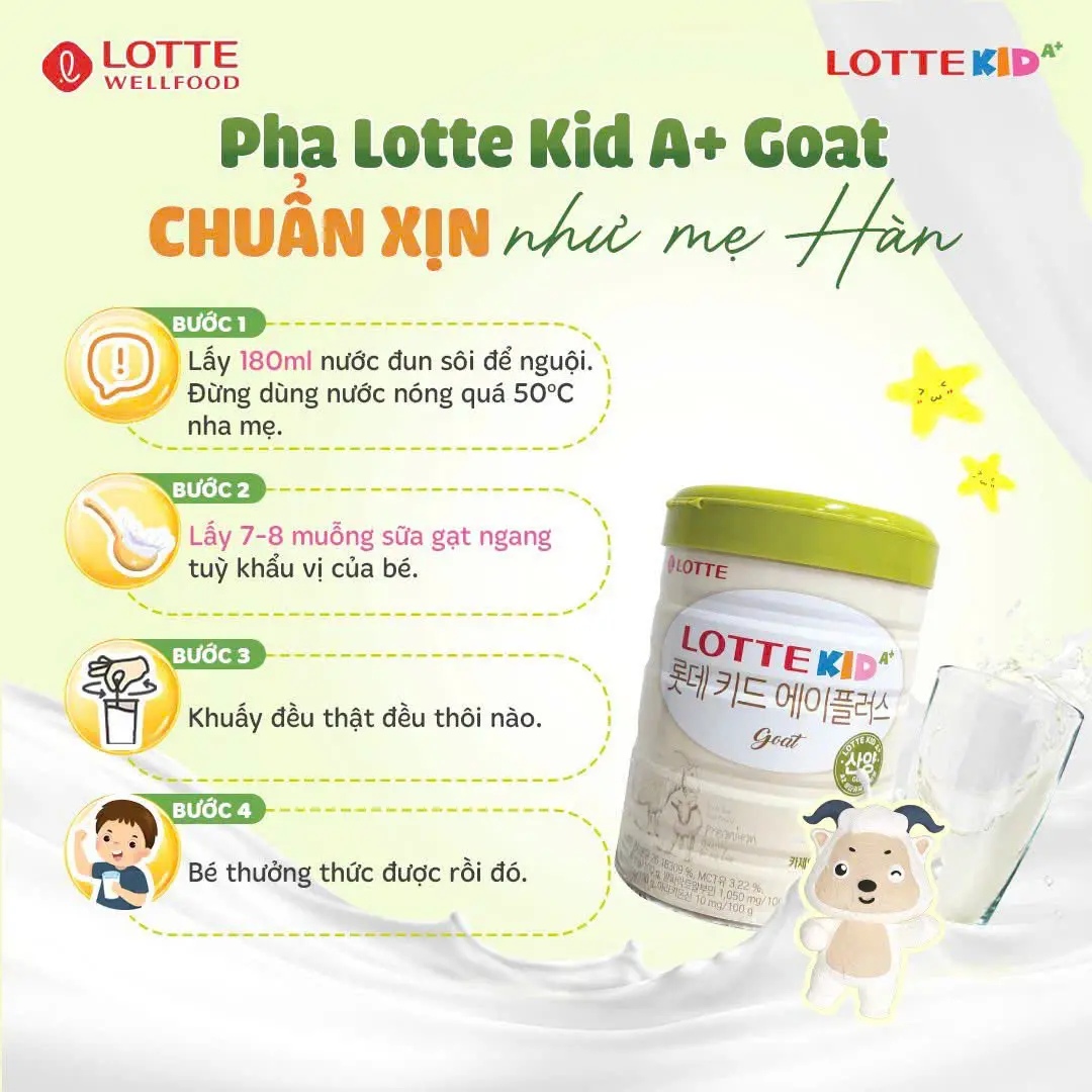 Sản phẩm dinh dưỡng Lotte Kid A + Goat 760 g