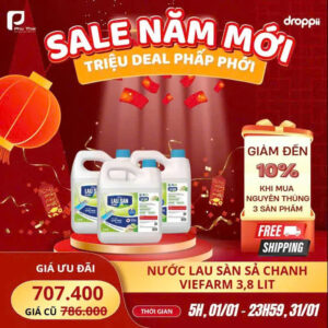Nước lau sàn sả chanh VIEFARM  3,8L