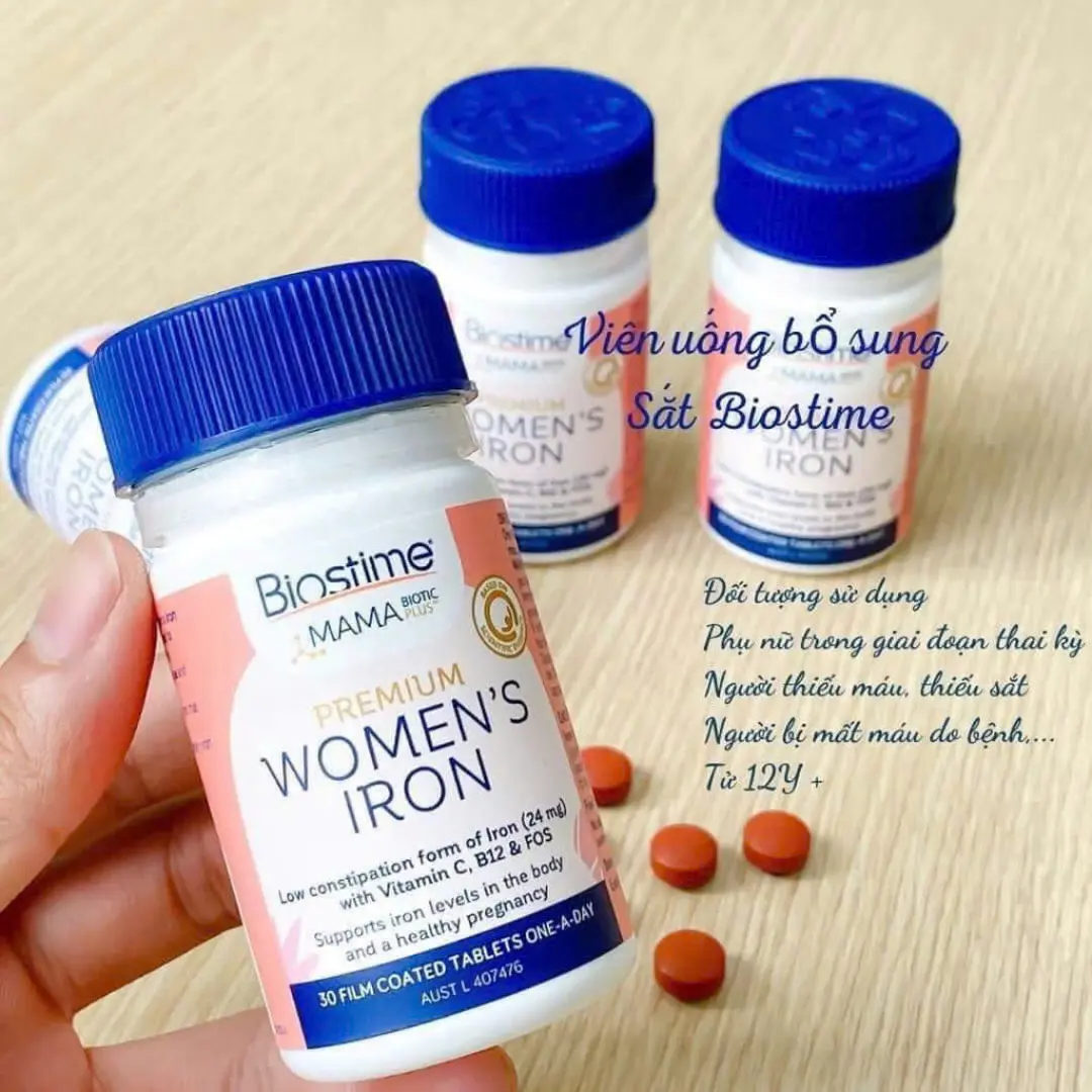 Viên uống bổ sung sắt hữu cơ Biostime Úc 30 v
