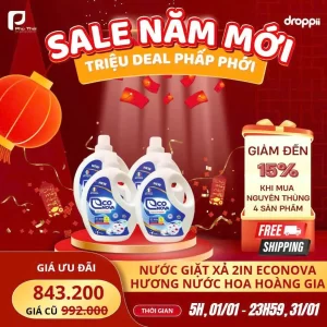 Nước giặt xả 2 in 1 hương nước hoa hoàng gia Econova  3,65kg
